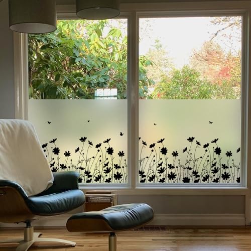 Película para ventana decorativa negra mate 17.5 x 78.7 in miniatura 3