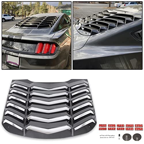 KUAFU Rear Window Louvers Vent Windshield Sun Shade Cover GT Lambo Style Compatible with 2015-2020 Mustang