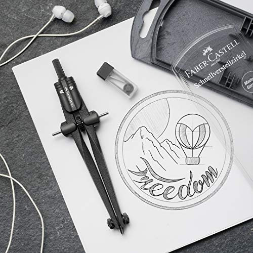 FABER-CASTELL 174530 - Schnellverstellzirkel Stream, Blackstone, 1 Stück