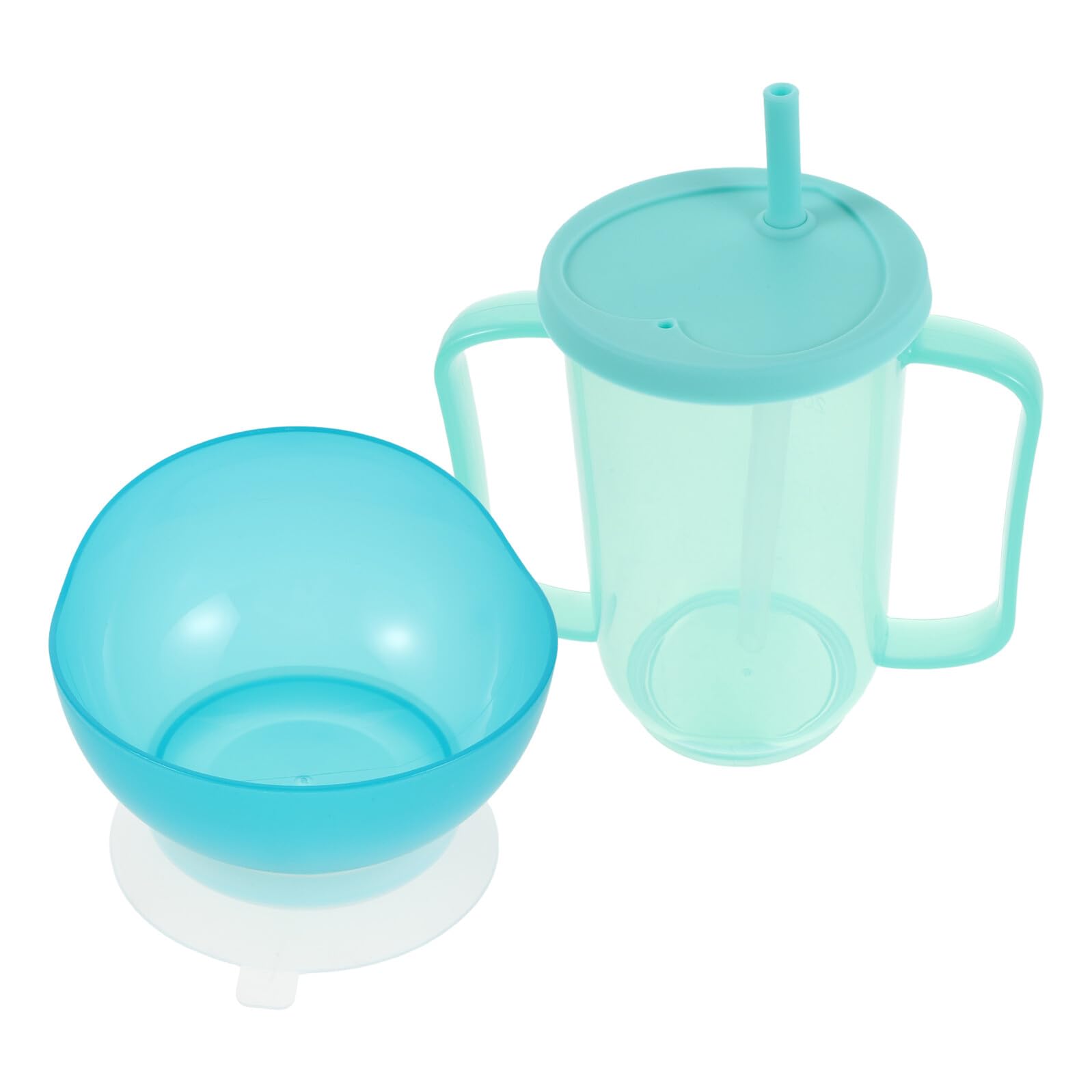 Set Tazza per Alimenti Liquidi con Doppia Impugnatura in Plastica | Design Ergonomico Antiscivolo, Uso per Assistenza al Pasto e Letto, per Pazienti e Persone Disabili