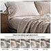 Simple&Opulence 100% Pure Linen Sheet Set Queen Size, Natural French Flax Solid Color 4 Pcs Washed Breathable, Farmhouse Bedding (1 Flat Sheet,1 Fitted Sheet,2 Pillowcases)-Embroidery Linen