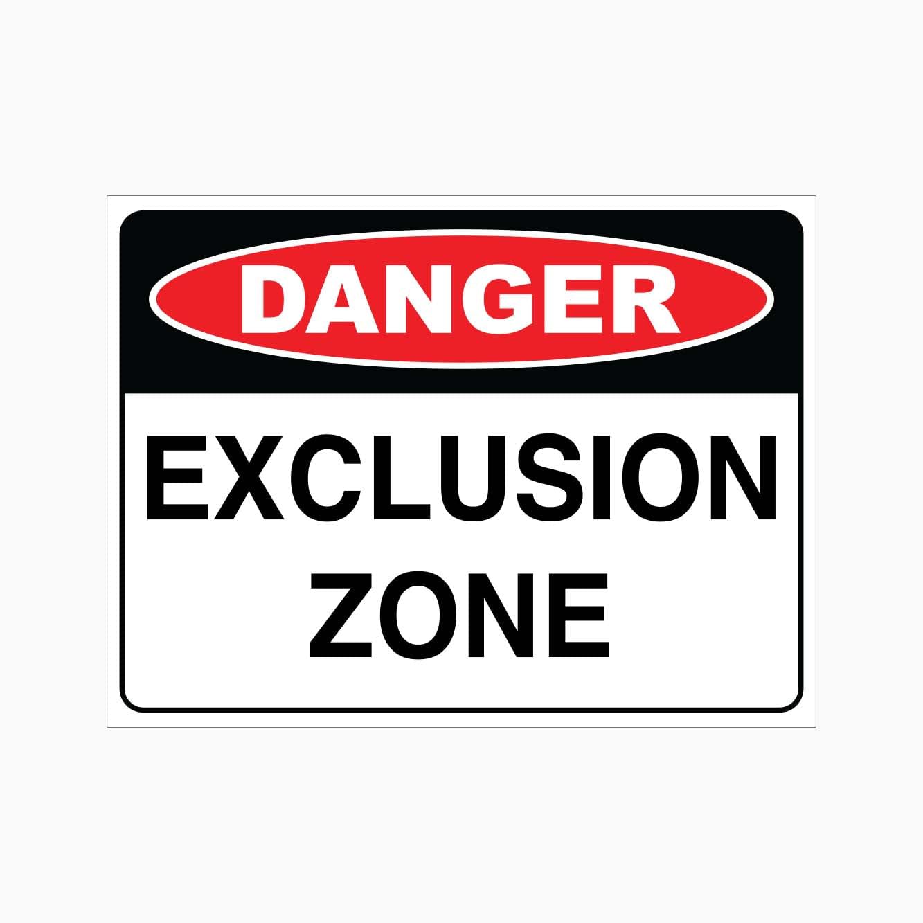 DANGER EXCLUSION ZONE Sign, 12x8 Metal Tin Sign, isolation warning for special high-risk industrial and operation zones.