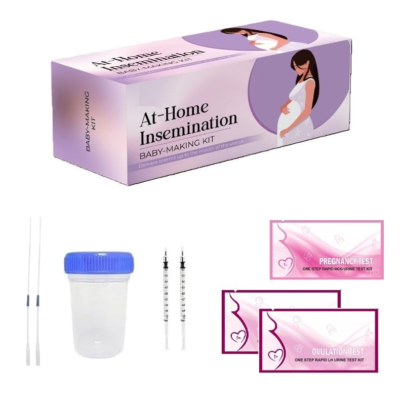 Image of Positive Vibes Home Insemination Kit for Women, Safe & Easy to Use, Includes Catheters, Syringes, Collection Cup, Ovulation & Pregnancy Kit & Instruction Manual | Pack of 2
