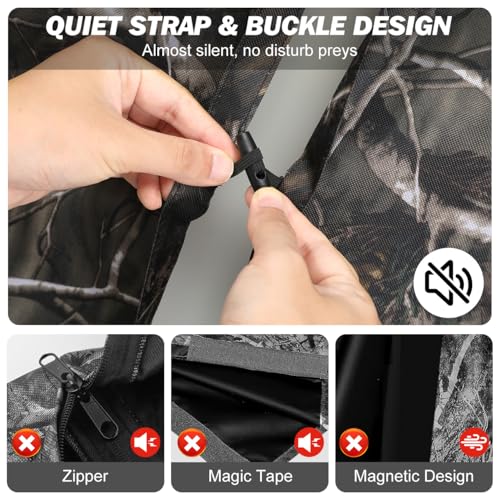 Rhino Valley Capa cega de suporte de árvore de caça, 363 x 89 cm, kit de persiana de caça com suport