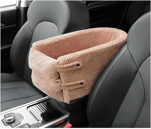 Arfobug 犬用ドライブボックス、すべての車に共通、小型犬用カーシートアーティファクト、猫用安全シート、車センターコンソールマット、ペットが飛び出すのを防ぐシートクッション付きドライブボックス、お手入れが簡単で洗える、小型犬や猫に適しています。 (チョ