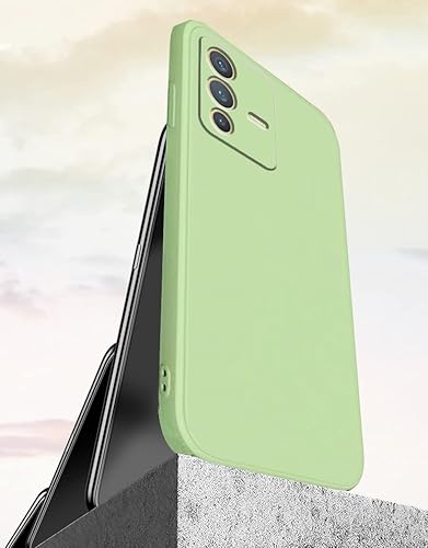 Miniatura 5 de Compatible con Vivo V23 5G Funda de silicona líquida verde oscuro, suave al tacto para Vivo V23 5G, funda delgada de silicona a prueba de golpes