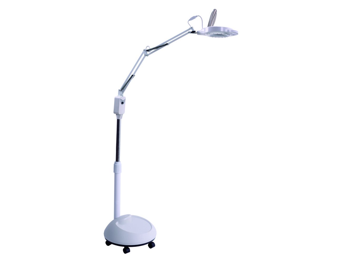 Elitzia ETH3026 lupa LED z zimnym światłem, 5-krotne powiększenie, ruchoma lampa do pielęgnacji twarzy, tatuażu lub czytania (białe 2 pierścienie, lampa, perły)