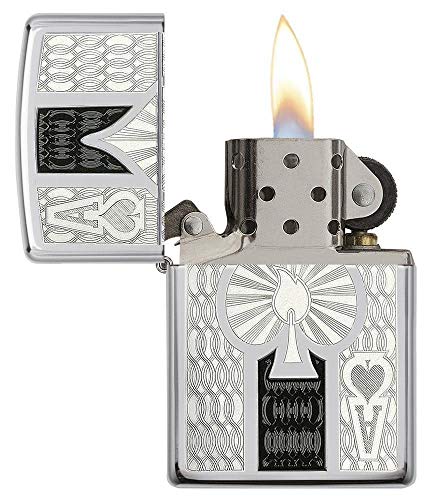 Briquet Tempête Zippo Ace en Chrome avec Coffret Cadeau Idéal - 5