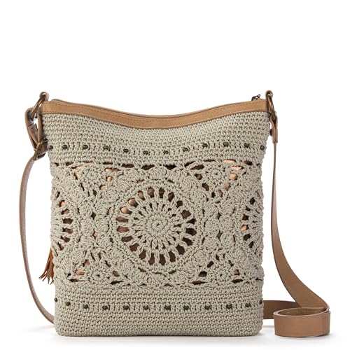 Image of The Sak Lucia Crochet Crossbody Purse - Zipper Closure & Adjustable Strap