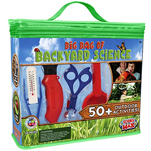 Be Amazing! Toys Big Bag of Backyard Science STEM Science Kits for Kids - Educational Science Toys for Kids with 50+ Projects - 32-Piece Experiment Science Set for Boys & Girls – Ages 8-12