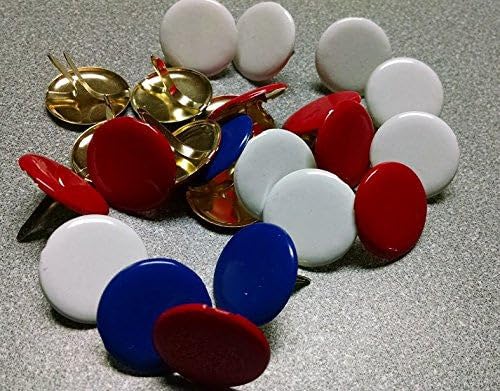 Red, White & Blue Scrapbooking Jumbo Round Brads Bulk 25pc 4th of July, Americana