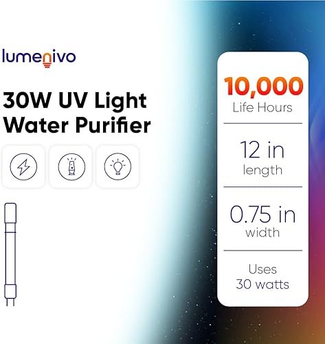 Miniatura 6 de lumenivo Lámpara de repuesto para purificador de agua de luz UV de 30 W para sistema de filtro de agua Aquasana para toda la casa, filtro de lámpara