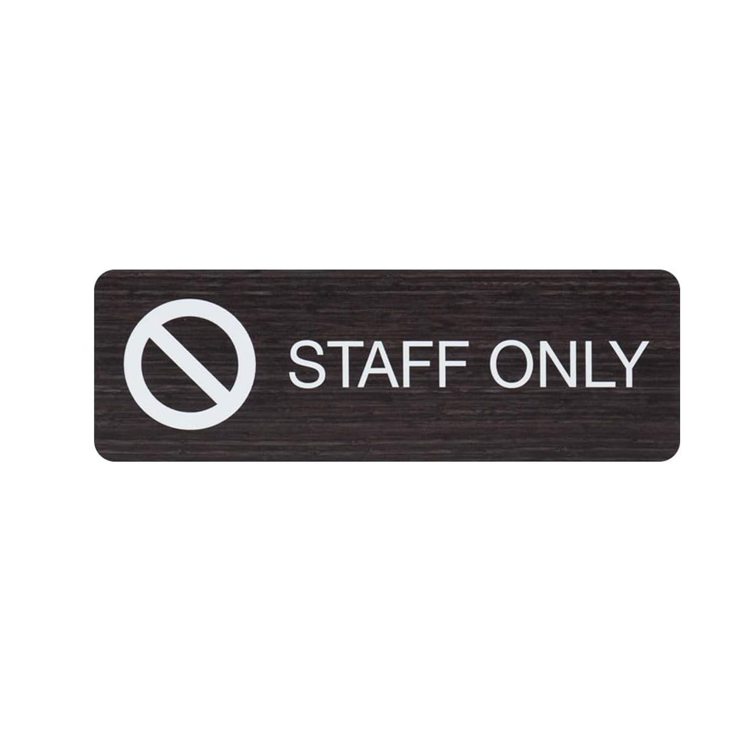 Letrero de madera oscura con texto en inglés "Staff Only", de madera sintética, fácil de pegar, para colgar en la puerta, para restaurante, pequeña empresa, fabricado en Estados Unidos