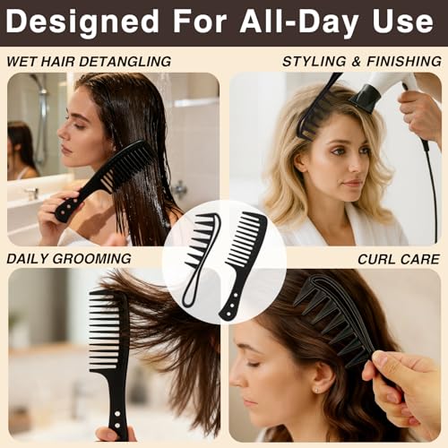 Set de 4 Peines de Dientes Anchos para Cabello Rizado miniatura 5
