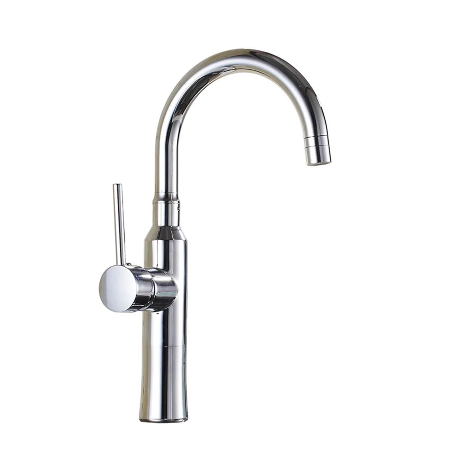 Grifo mezclador de cocina con latón cromado resistente y caño giratorio completo