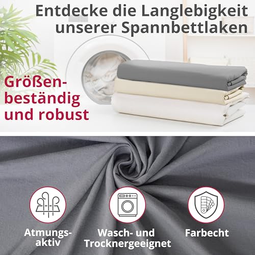 DecoHomeTextil Spannbettlaken, Blau Double (2X) 140-160x200 cm – Ansicht 8