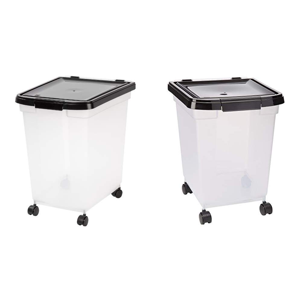 IRIS Airtight Pet Food Container, 50Pound, Clear/Black with IRIS