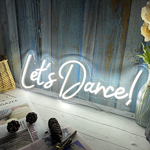 Lets Dance Neon Sign With Dimmer, Large 23.6'x8.6' Led Neon Signs for Wall Decor Bedroom Decoration Neon Wedding Sign Birthday Party Graduation Gift