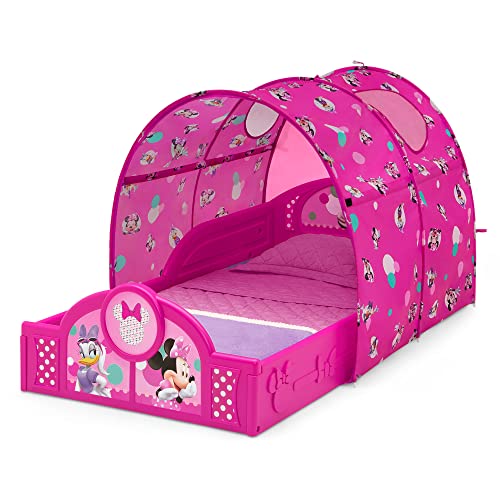 Image of Delta Children - Disney Minnie Mouse Plastic Sleep and Play Toddler Bed with Tent, Pink