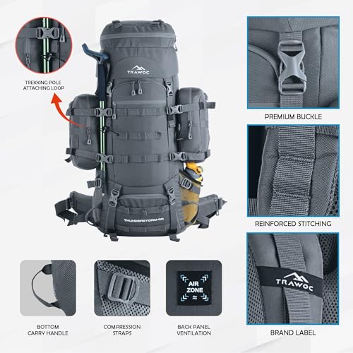 TRAWOC THUNDERSTORM 90L Internal Metal Frame Rucksack for Men