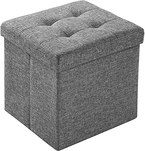 Tabouret repose-pieds cubique en lin pour coin lecture
