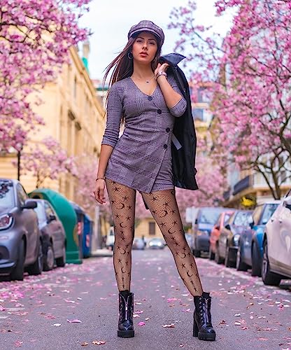 Image of Womens Fishnet Snake Tights Patterned Pantyhose High Waist Stockings