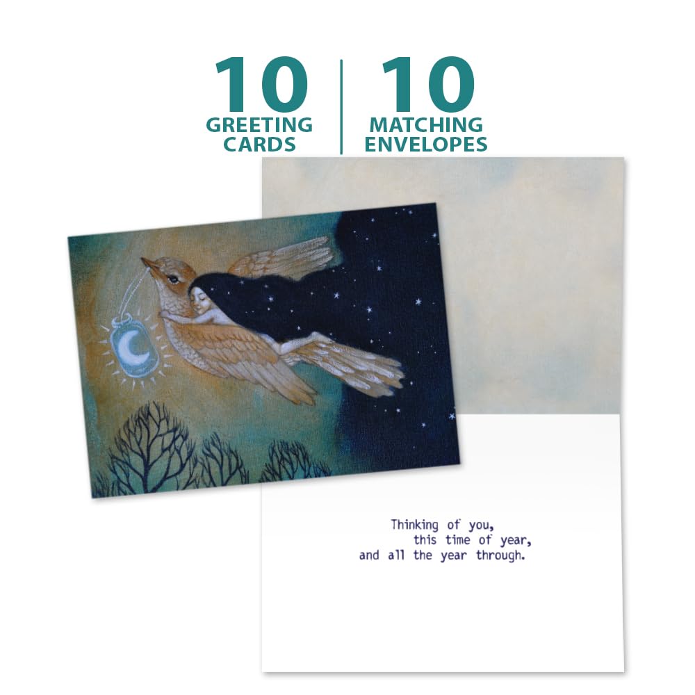 Tree-Free Greetings Winter Solstice Cards - 10 Artful 5x7 Cards With Matching Envelopes, Made In USA