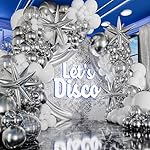 ALL-IN-1 Disco Balloon Arch Kit with BONUS Disco Ball Balloon for Party Decorations - Silver & White Balloons Garland for Disco Ball Party Decoration & Silver Party Decorations -Disco Balloons - Image 5