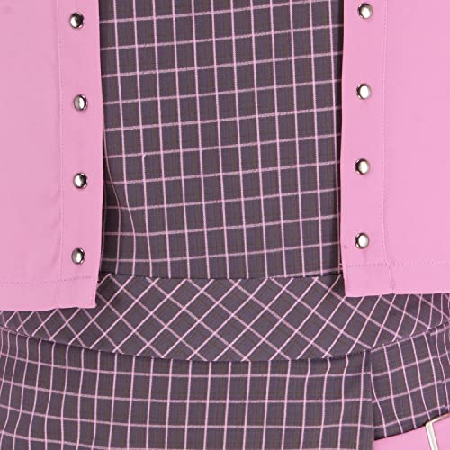 Image of Cutecumber Girls Georgette Checkered Mauve Shift Dress with Short Shrug. CC6741D-MAUVE