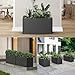 Metal Planter Box - Heavy Duty Rectangular Trough, All-Weather Rust-Resistant Design with 6 Drainage Holes | Large 36x15x15 Inch for Patio, Porch & Garden | Black