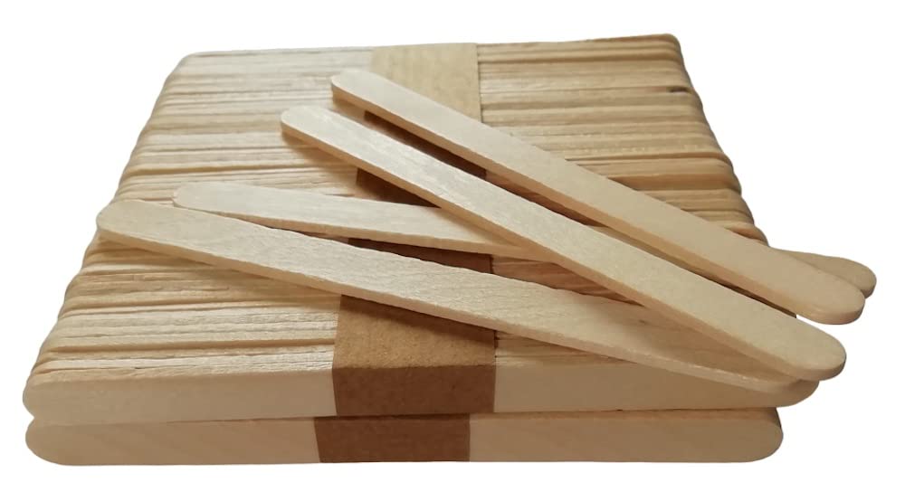 Sequential Natural - 100 Pack Wooden Lolly Sticks Plant 114Mm X 10Mm X 2Mm. Plant Labels Garden Identifiers. Wooden Lollipop Stick For Craft (100 Lolly Sticks)