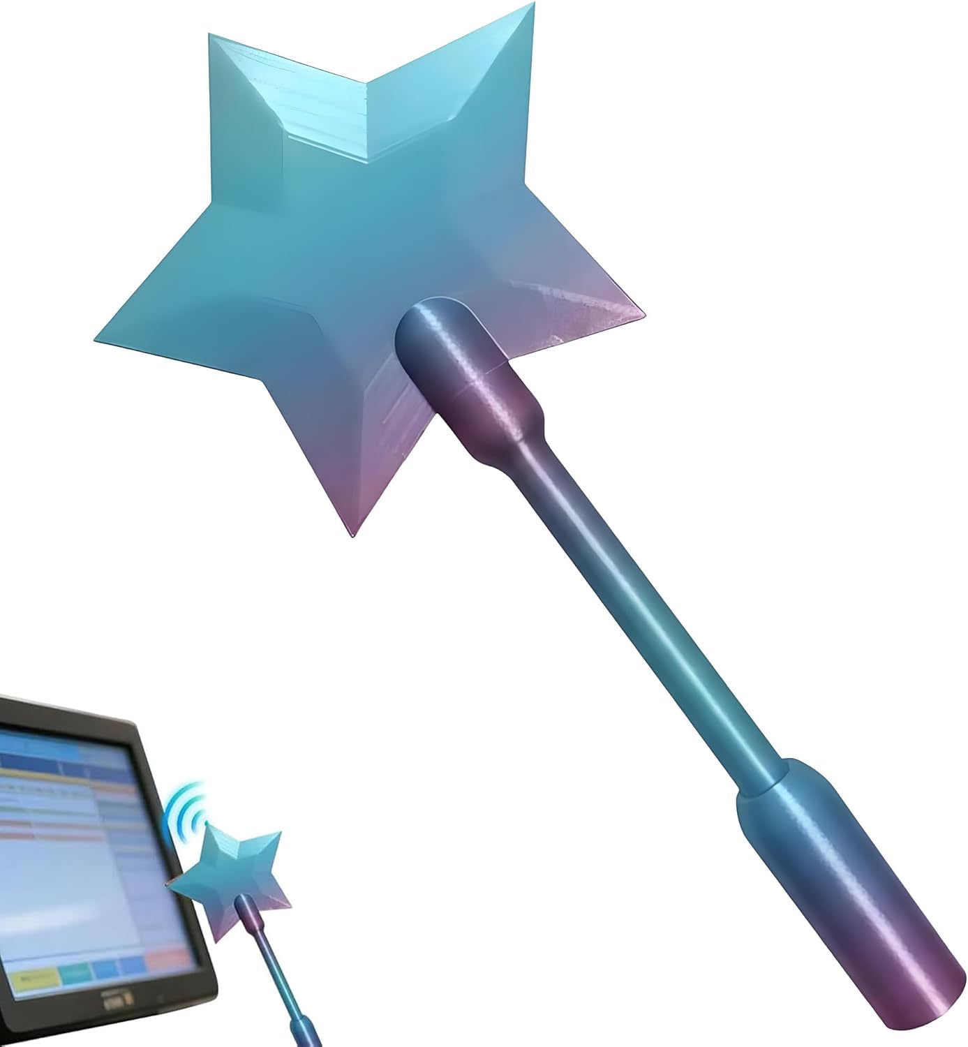 Blue-Purple Magic Wand Credit Card Holder, Pink 3D Printed Wand Taps To Pay Star Magic Wands Contactless Payment Card Holder Contactless Payment Cards Holder
