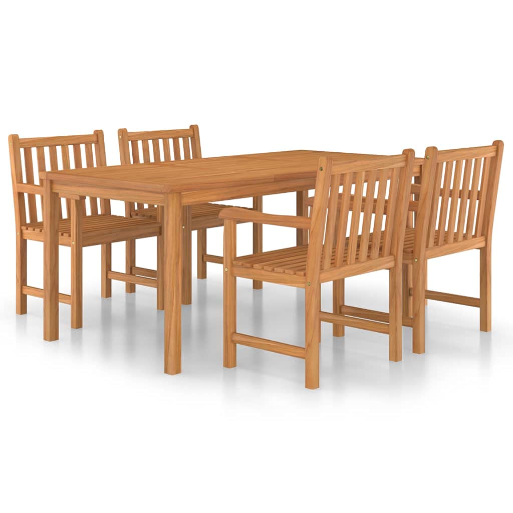Generico Set da Pranzo da Giardino 5 pz 180x90 cm in Legno massello di Teak,Mobili,Mobili da Giardino,Set da Giardino,Marrone,84.19 kg,3059943