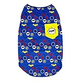 DC Comics for Pets Sleeveless T-Shirt for Dogs | Soft and Comfortable DC Superheroes Logo Pattern Dog Tank Top | Blue Color and Size Small, Great for Small Size Dog Breeds