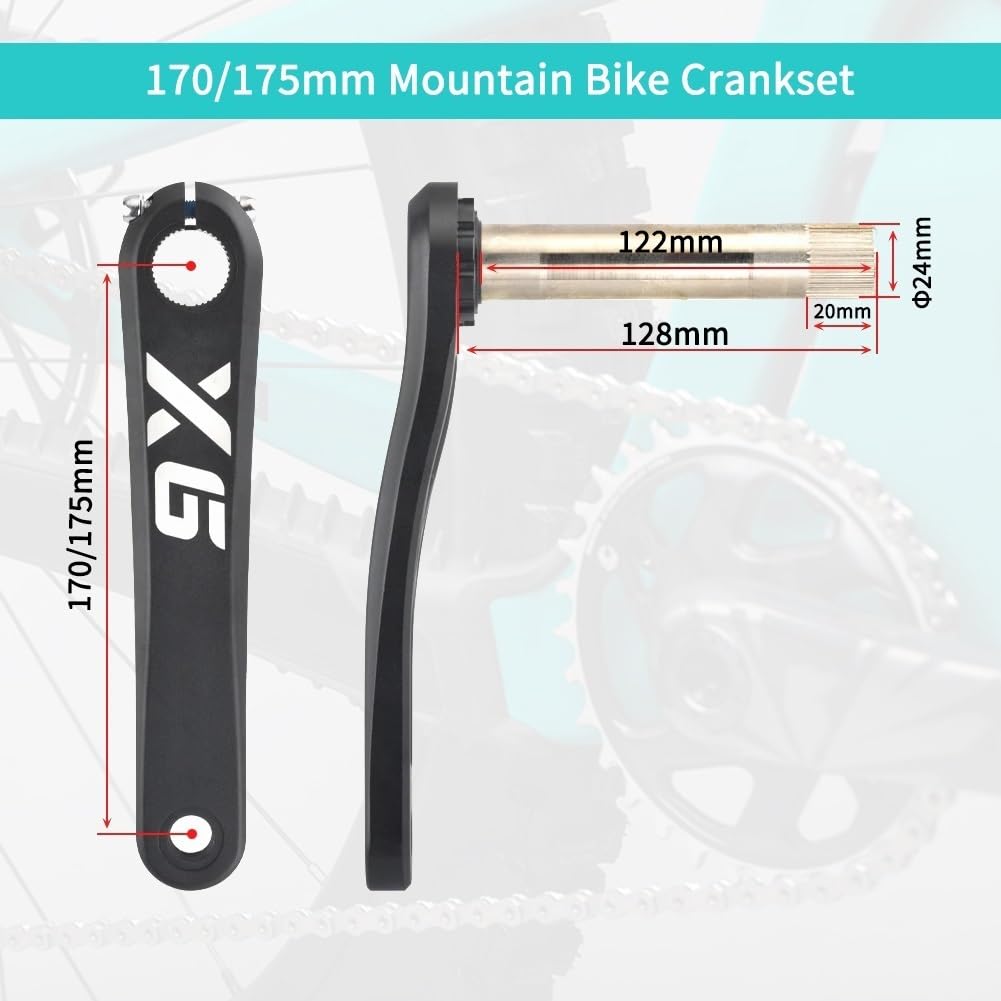 Guarnitura per Mountain Bike 170 mm 175 mm, pedivelle Cave Integrate, Set di pedivelle a Montaggio Diretto, Compatibile con 9/10/11/12 velocità, Lega di Alluminio Ultraleggera