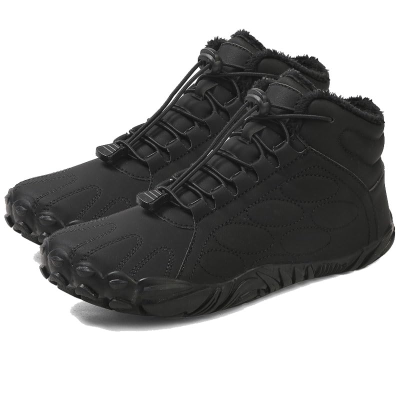 Men Winter Hike Barefoot Boots Warm Zero Drop Snow Boot Slip On Barefoot Footwear Wide Waterproof hike barefoot shoes