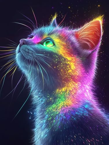 Diamond Painting couleur chat 5D complet broderie diamant kit 40x55cm
