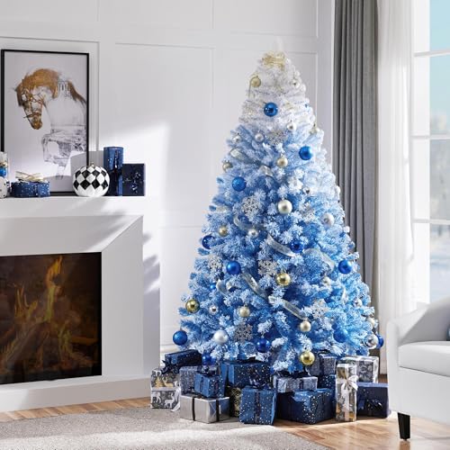 Yaheetech 6ft Premium Snow Flocked Artificial...