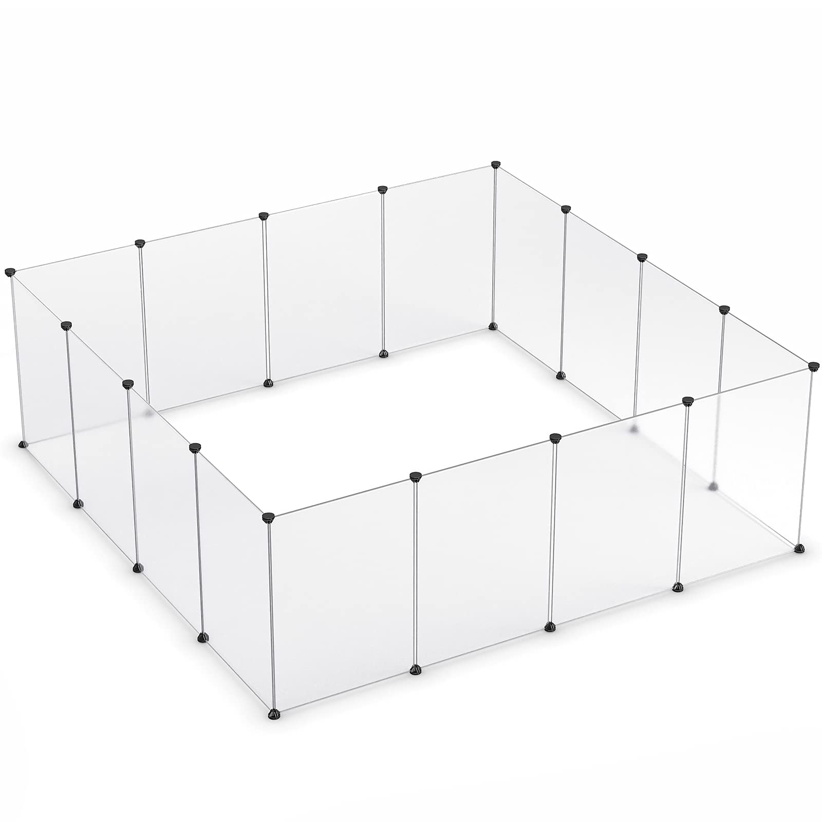 Tespo Pet Playpen, Portable Large Plastic Yard Fence Small Animals, Puppy Kennel Crate Fence Tent, 28 X 20 Inch, White2, 16 Panels