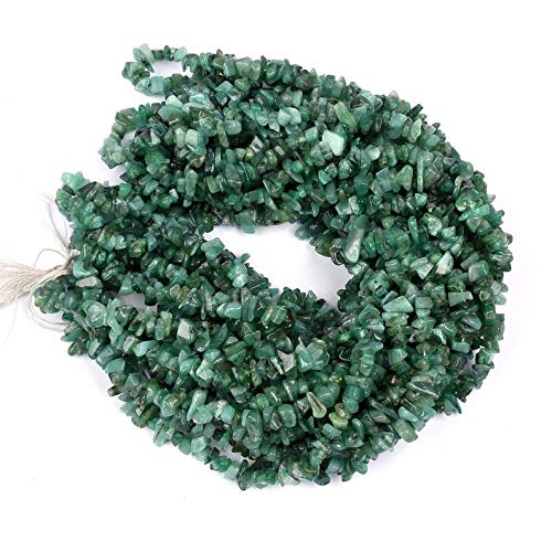 Natural 1 Strand 34” Emerald Uncut Chips Beads/Freeform Shape Gemstone Beads|4-5 mm Plain Uneven Smooth Beads for Jewelry Making | Loose Beads | AAA Quality| Nugget Chips