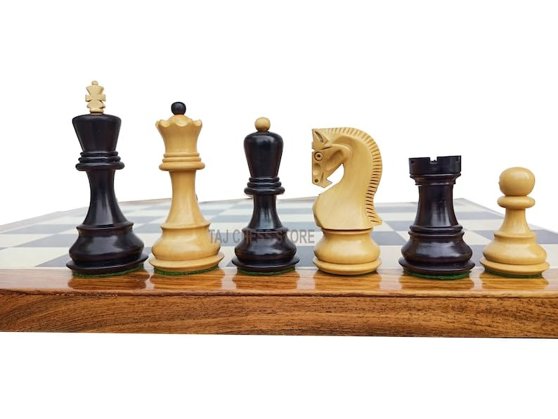 3.5" King Russian Zagreb Chess Pieces Set only | Luxury Unique Chess Set in Ebonised Boxwood | Best Gift for Him or Her | Chess Moscow