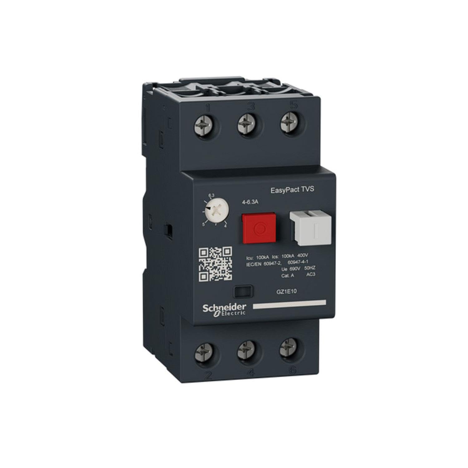 Schneider gz1e10 4 – 6.3 easypact televisores Motor Interruptor automático, Color Blanco