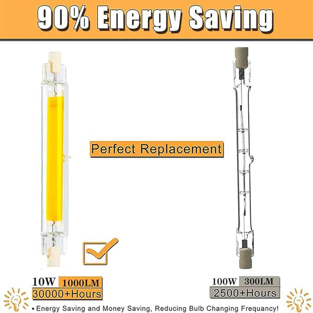 Générique Ampoule LED R7S 118mm 20W Lampe dimmable, réflecteur à Double extrémité COB Lampe linéaire de Remplacement J118 200W LED Ampoule halogène,Naturalwhite,118mm4pcs