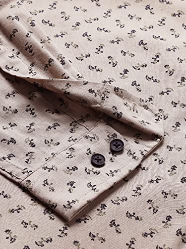 Image of Dennis Lingo Men's All Over Print Pure Cotton Slim Fit Full Sleeve Spread Collar Casual Shirt