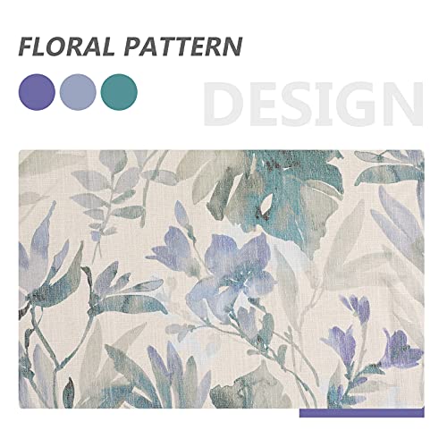 Image of MYSKY HOME Floral Curtains 95 Inch Length Semi Sheer Light Filtering Curtains for Living Room Bedroom Flower Printing Window Treatment Grommet 2 Panels,Sage and Natural