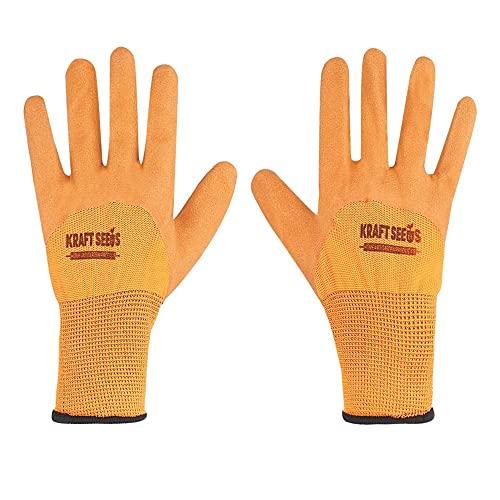 Kraft Seeds Pair of Hand Gloves for Gardening (1 Pair, Orange) | Multipurpose Durable Hand Gloves | Free Size Reusable Gardening Gloves | Prevents Injuries and Cuts | Kitchen & Garden Gloves