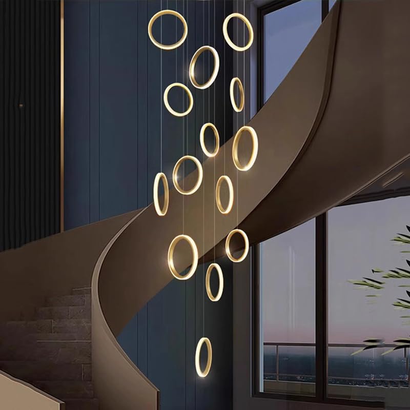 Grand lustre LED 15 branches pour éclairer un plafond de salon