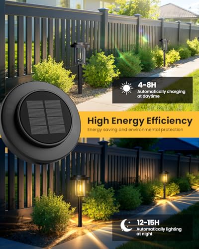 HMDecor Solar Pathway Lights, 8 Pack Solar Light Outdoor IP65 Waterproof - image 5