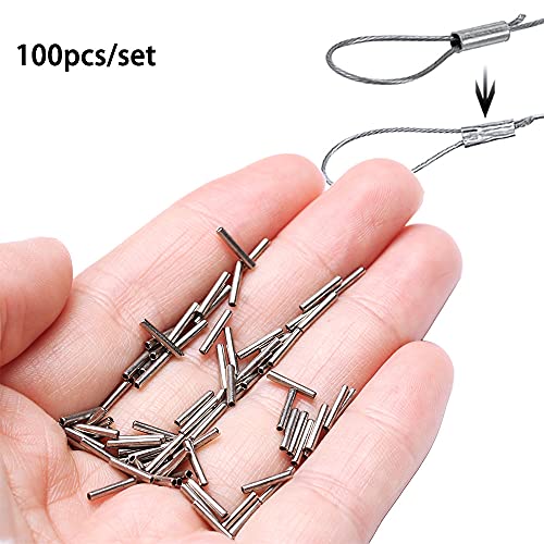 Vctitil 500 Pcs Fishing Crimp Sleeves,Single Barrel Copper Tubes Fishing Line Tube Connector Leader Rigging Tackle,Outer Diameter 1.0,1.2,1.4,1.6,1.8mm