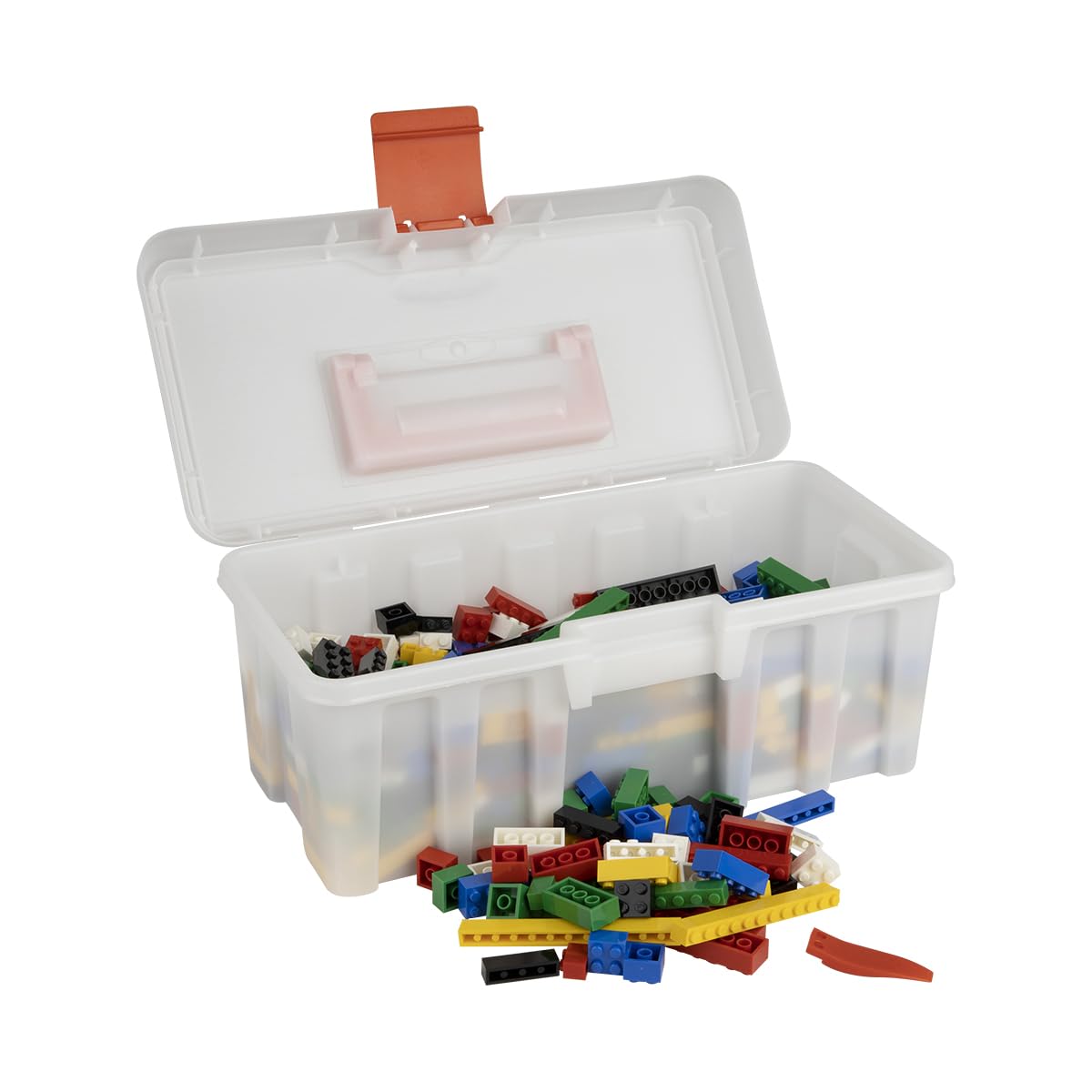 Kreativ-Bauset mit klassischen Bausteinen | 500-teiliges Set | 7 klassische Formen | 6 Farben | 100% kompatibel | Hergestellt in der EU | Verpackt in einem wiederverwendbaren Koffer | Basismischung